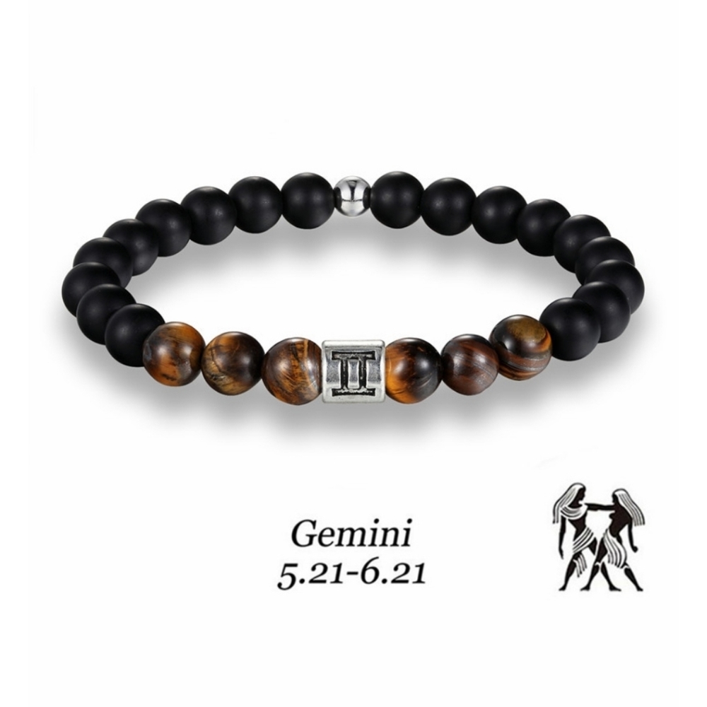 Tiger eye, black matte stone zodiac horosc…